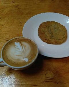 Skagit County Coffee  Ristretto Latte and Cookie