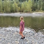 Mountain Loop Highway Backman County Park Girl Walking on Sauk River