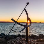 sundial sculpture along Everett waterfront